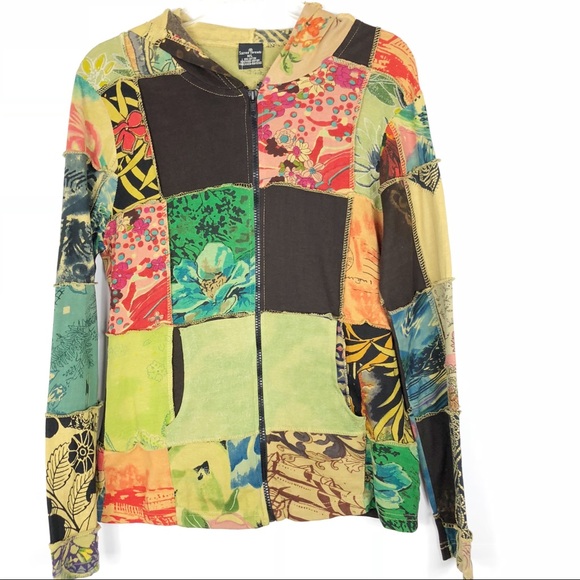Sacred Threads Jackets & Blazers - Sacred Threads | Hippie BOHO Patchwork Hoodie